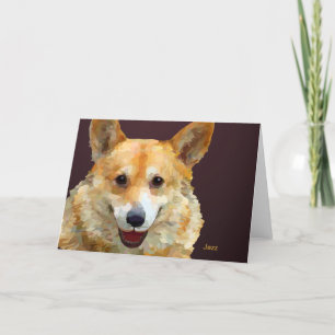 Walsh Corgi "Jazz" Zäune für Fido Dankeskarte