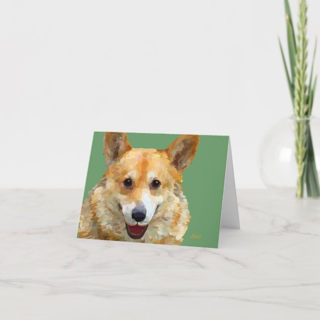Walsh Corgi "Jazz" Zäune für Fido Karte (Vorderseite)