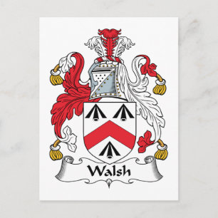 Walsh Familienwappen Postkarte