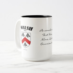 Walsh Familienwappen, Translation & Meaning Zweifarbige Tasse