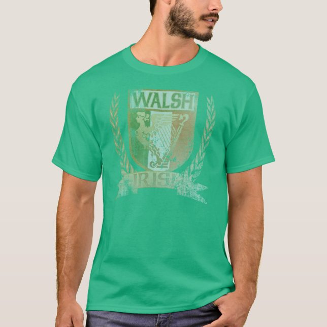 Walsh irisches Wappent-shirt T-Shirt (Vorderseite)