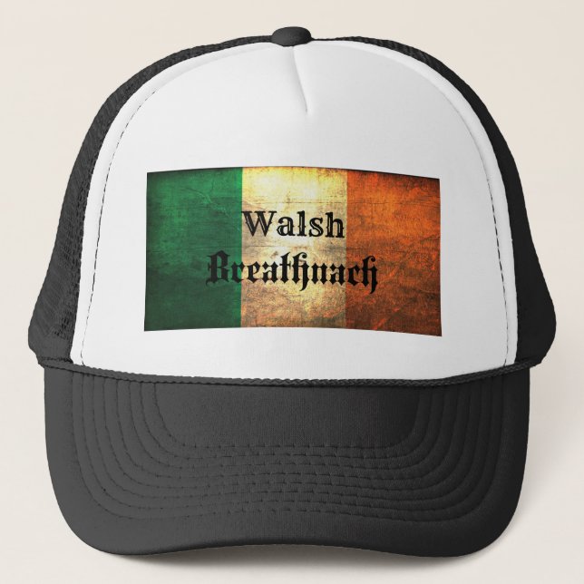 Walsh Irish Flag Truckerkappe (Vorderseite)