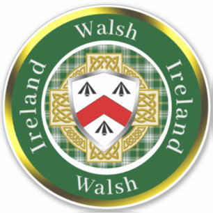Walsh Irish Shield/Celtic Cross Personalisiert Aufkleber