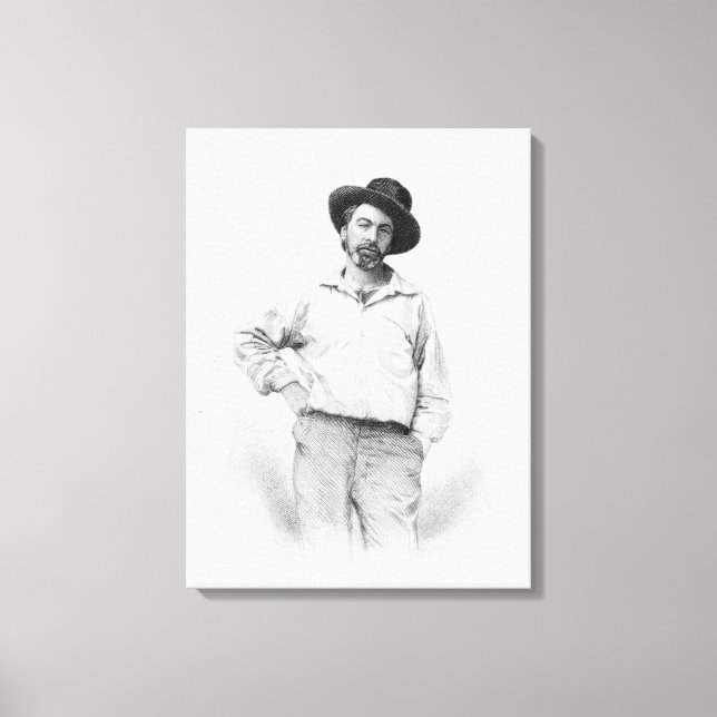 Walt Whitman, frontispiece to 'Blätter of Leinwanddruck (Vorderseite)