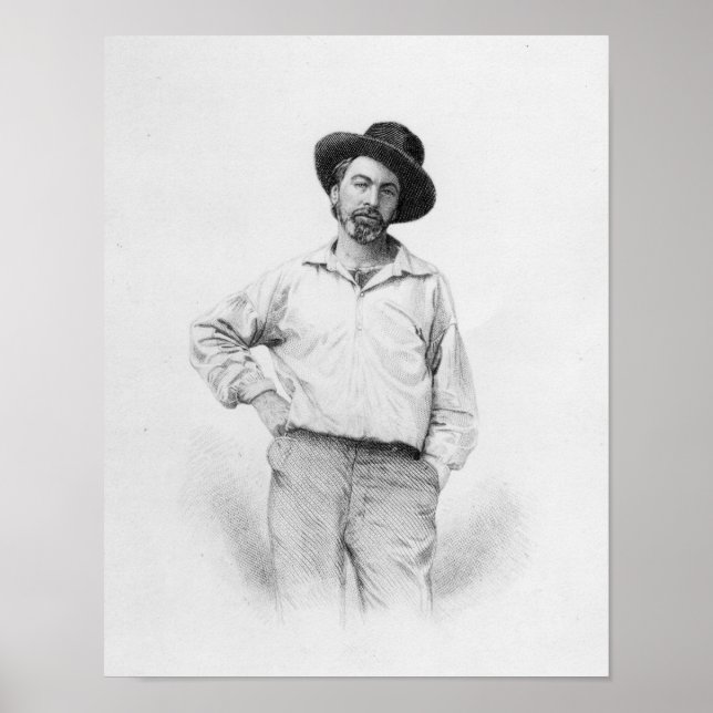 Walt Whitman, frontispiece to 'Blätter of Poster (Vorne)