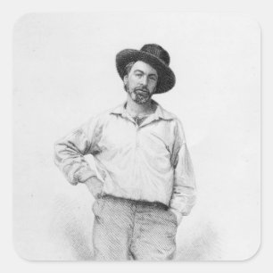 Walt Whitman, Frontispiz 'zum Blätter von Quadratischer Aufkleber