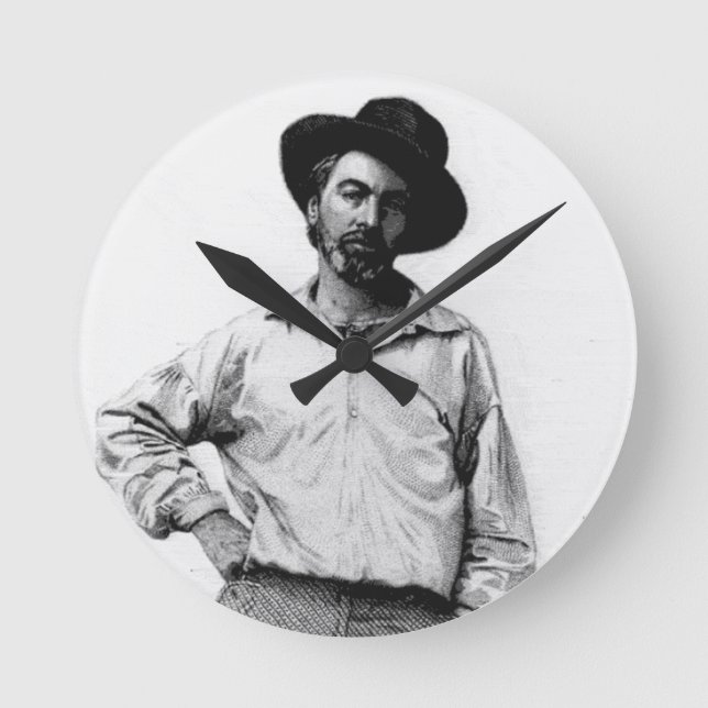 Walt Whitman Runde Wanduhr (Vorderseite)