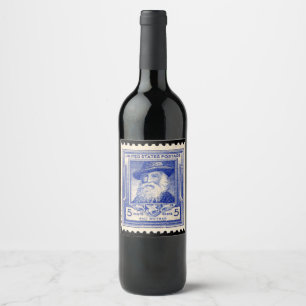 Walt Whitman U.S. Gedenkfeier Postage Briefmarke Weinetikett