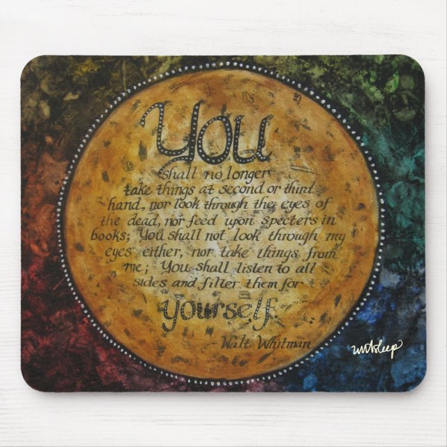 Walt Whitman-Zitat-Mausunterlage durch unASLEEP Mousepad (Vorne)