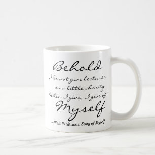 Walt Whitman zitiert das Lied meiner Kaffee-Tasse Kaffeetasse