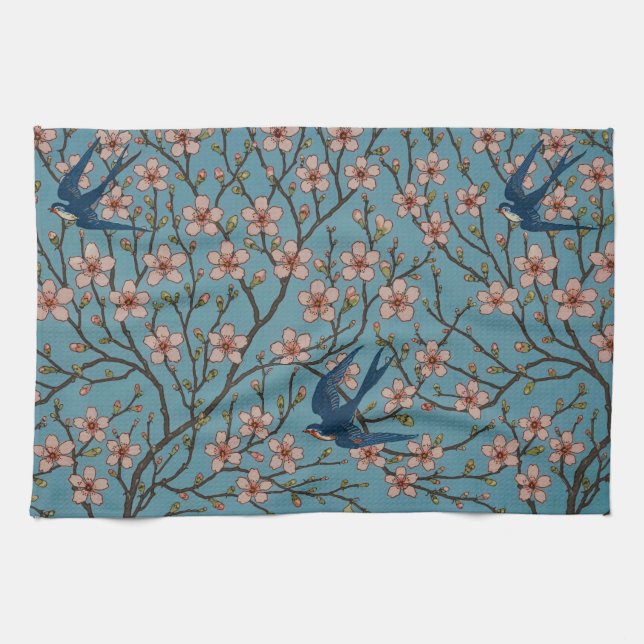 Walter Crane Almond Blossom & Swallow Geschirrtuch (Horizontal)