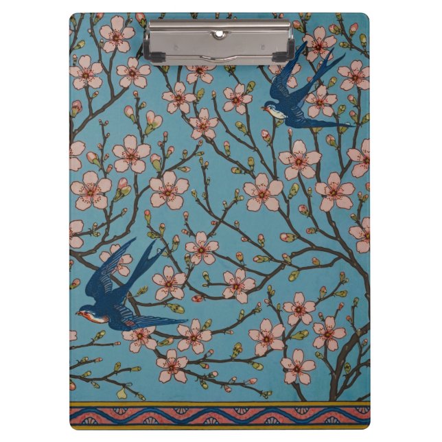 Walter Crane Almond Blossom & Swallow Klemmbrett (Vorderseite)