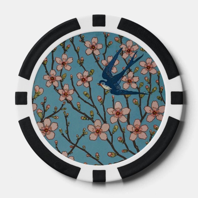 Walter Crane Almond Blossom & Swallow Pokerchips (Vorderseite)