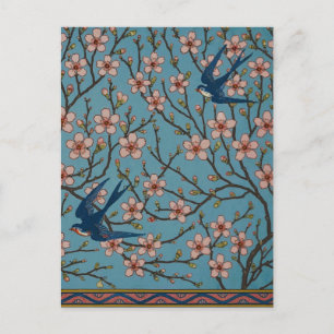 Walter Crane Almond Blossom & Swallow Postkarte