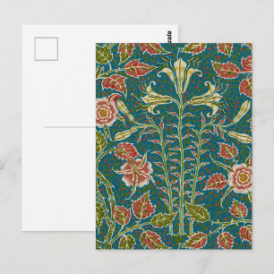 Walter Crane Antike Lily und Rose Blumenmuster Postkarte
