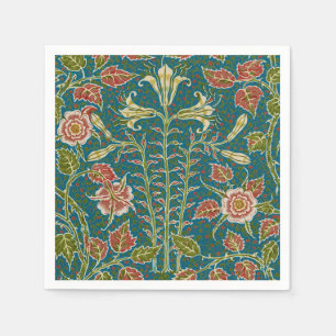 Walter Crane Antike Lily und Rose Blumenmuster Serviette