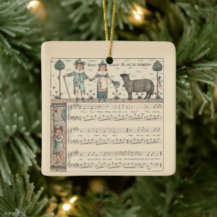 Walter Crane Baa Baa schwarzes Schaf Kinderreim Keramikornament
