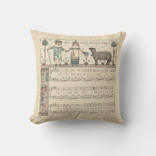 Walter Crane Baa Baa schwarzes Schaf Kinderreim Kissen
