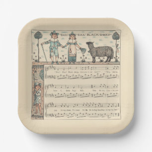 Walter Crane Baa Baa schwarzes Schaf Kinderreim Pappteller