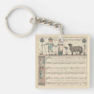 Walter Crane Baa Baa schwarzes Schaf Kinderreim Schlüsselanhänger