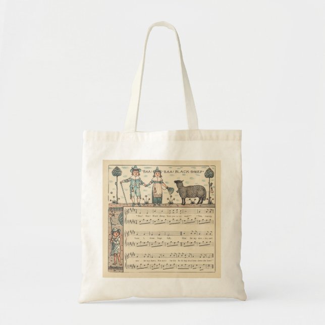 Walter Crane Baa Baa schwarzes Schaf Kinderreim Tragetasche (Vorne)