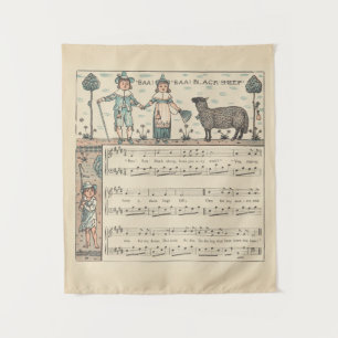 Walter Crane Baa Baa schwarzes Schaf Kinderreim Wandteppich