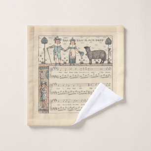 Walter Crane Baa Baa schwarzes Schaf Kinderreim Waschlappen