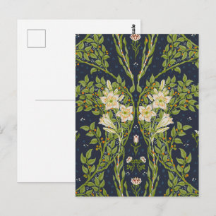 Walter Crane Berried Zweigstellen mit White Lilies Postkarte