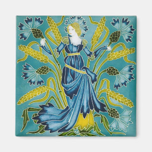 Walter Crane Blaue Kornblume Arts and Crafts Magnet