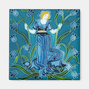 Walter Crane Bluebell Art Nouveau Blumenjungfrau Magnet
