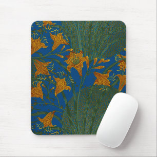 Walter Crane Day Lily Floral Wallpaper Design Mousepad