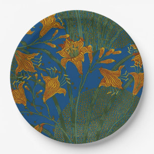 Walter Crane Day Lily Floral Wallpaper Design Pappteller