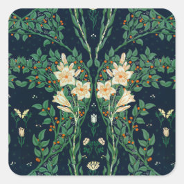 Walter Crane "Francesca" Botanisch Quadratischer Aufkleber