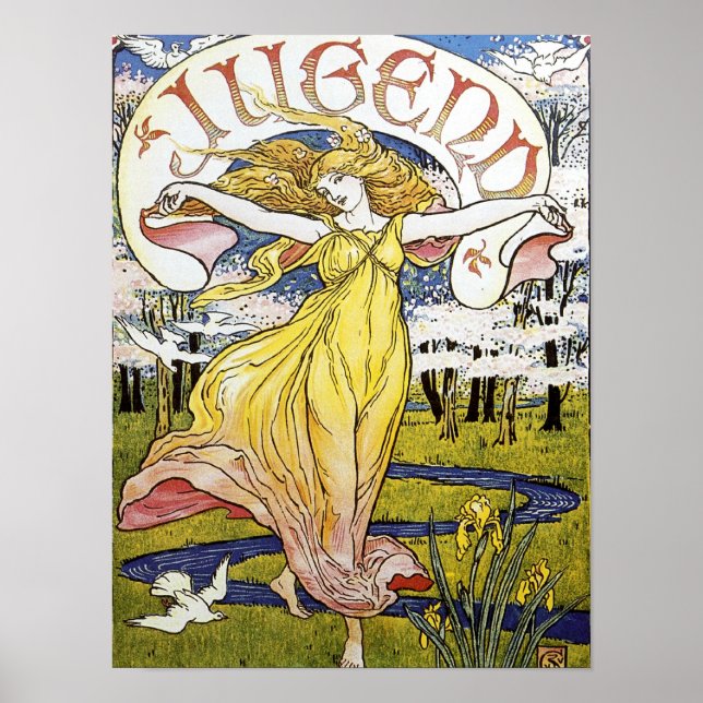 Walter Crane "Jugend" Jugendstil-Poster Poster (Vorne)