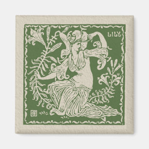 Walter Crane Lily Tile Magnet