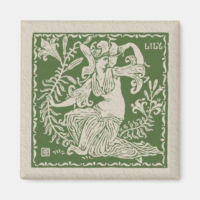 Walter Crane Lily Tile Magnet (Vorne)