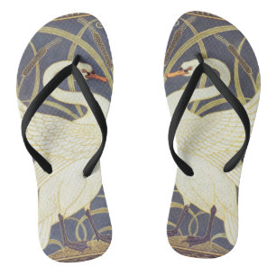 Walter Crane Schwan, Binse Und Iris Jugendstil Flip Flops