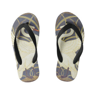 Walter Crane Schwan, Binse Und Iris Jugendstil Kinderbadesandalen