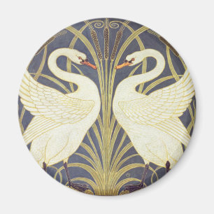 Walter Crane Schwan, Binse Und Iris Jugendstil Magnet