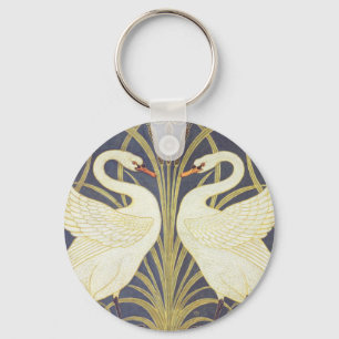 Walter Crane Schwan, Binse Und Iris Jugendstil Schlüsselanhänger