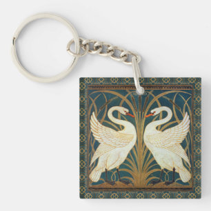 Walter Crane Schwan, Binse Und Iris Jugendstil Schlüsselanhänger