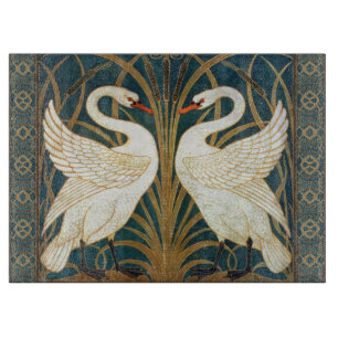 Walter Crane Schwan, Eilrush und Iris Art Nouveau Schneidebrett