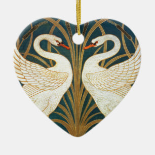 Walter Crane Schwan, Eilrush und Schwertlilie Art Keramikornament