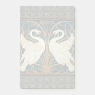 Walter Crane Schwan, Eilrush und Schwertlilie Art Post-it Klebezettel