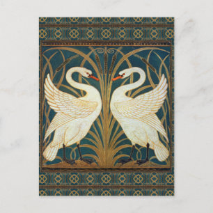 Walter Crane Schwan, Eilrush und Schwertlilie Art Postkarte