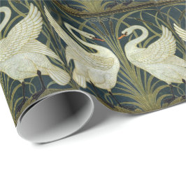 Walter Crane Schwan & Rüsch und Iris Viktorianisch Geschenkpapier