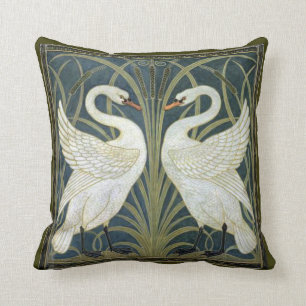 Walter Crane Schwäne Viktorianisches Kissen