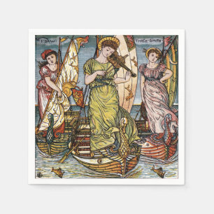 Walter Crane Ships, Graceful Ladys, Art Nouveau Serviette