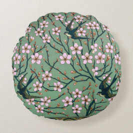 Walter Crane Swallows and Almonds Rundes Kissen