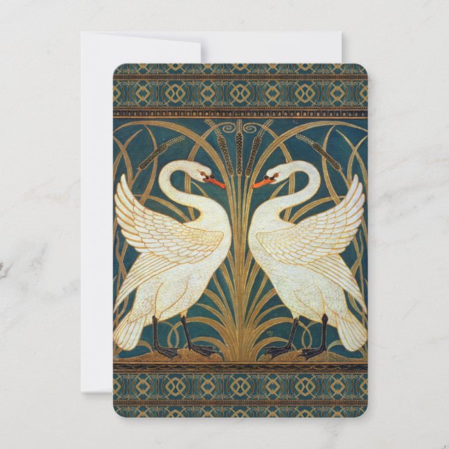 Walter Crane Swan, Rush and Iris Art Nouveau (Vorderseite)
